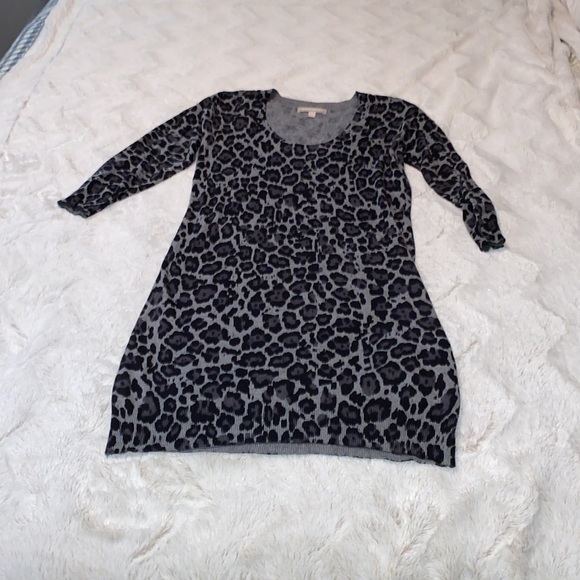 Banana Republic Cheetah print cotton viscose blend sweater dress NWOT. size XS - Picture 2 of 14
